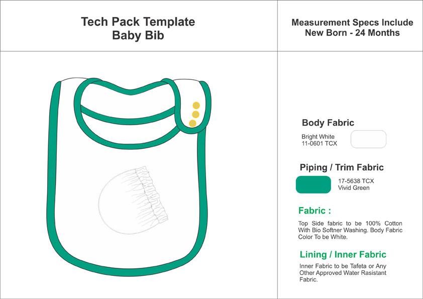 Tech Pack Template Baby Bibs
