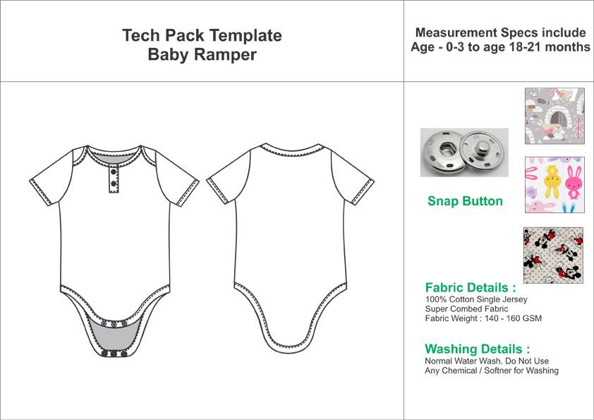 Tech Pack Template Baby Romper