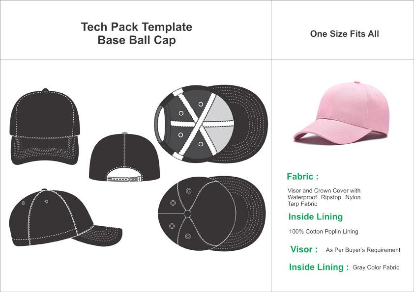 Tech Pack Templates Base Ball Caps
