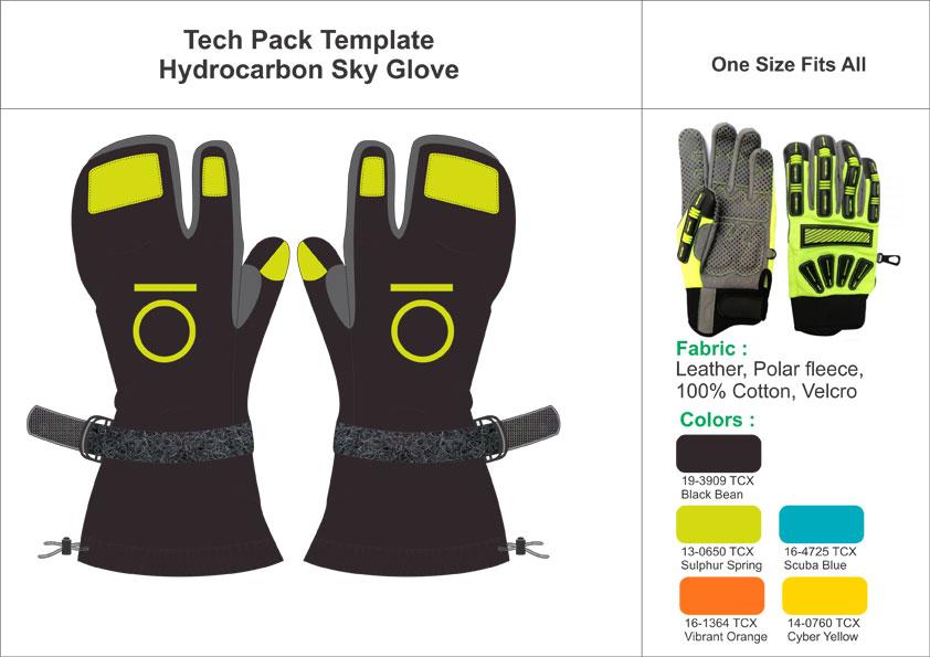 Tech Pack Template Hydrocarbon Sky Gloves