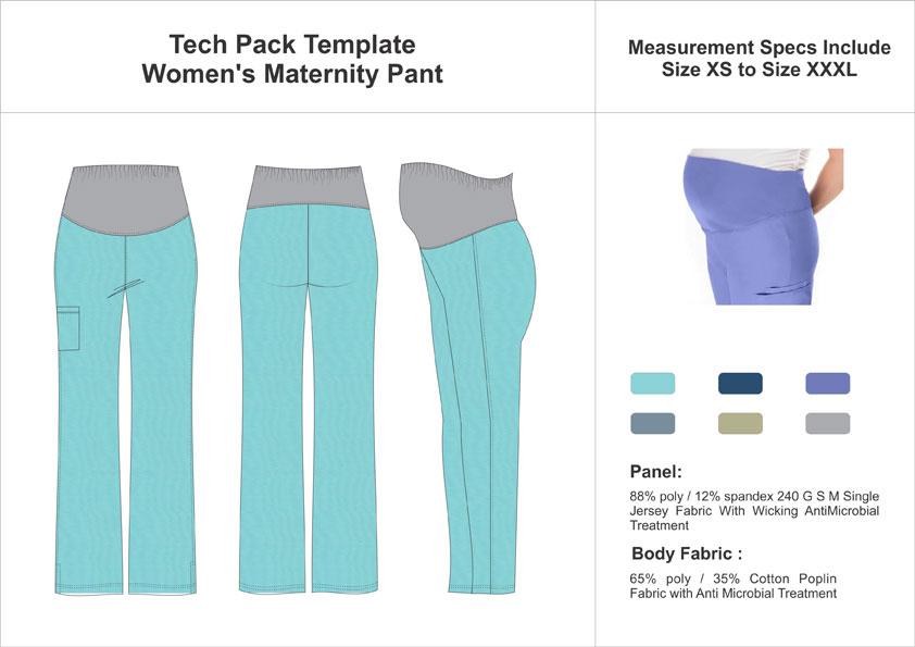 Tech Pack Template Womens Maternity Pant