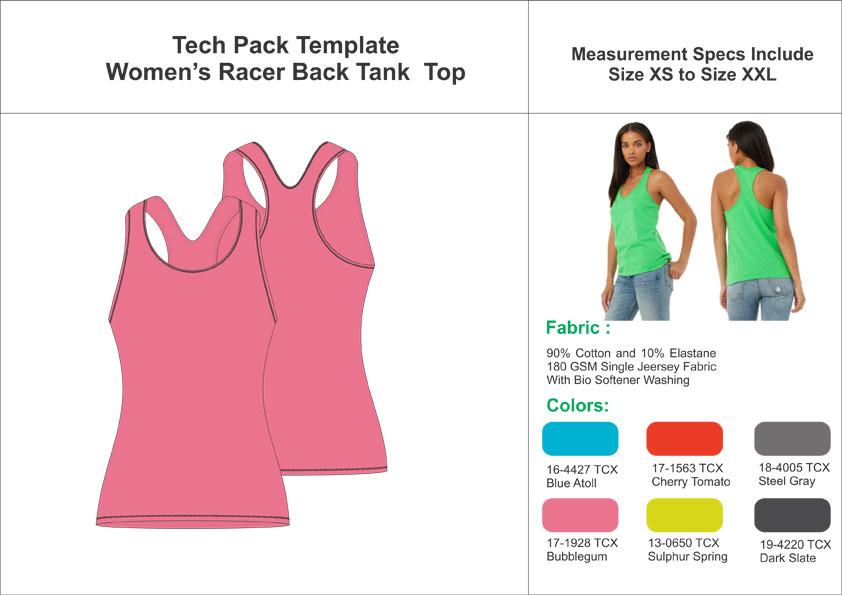Tech Pack Template Woman’s Racer Back Tank Top