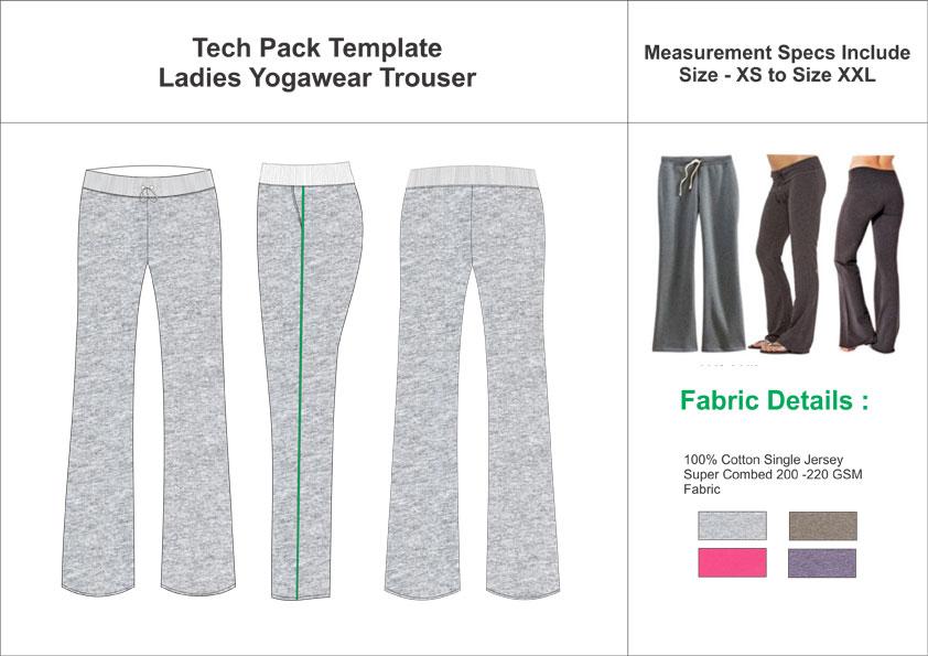 Tech Pack Template Women's Yogawear Pant