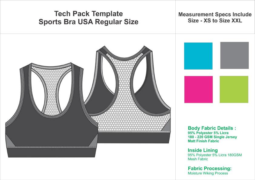 Tech Pack Template Racer Back Sports Bra USA Regular