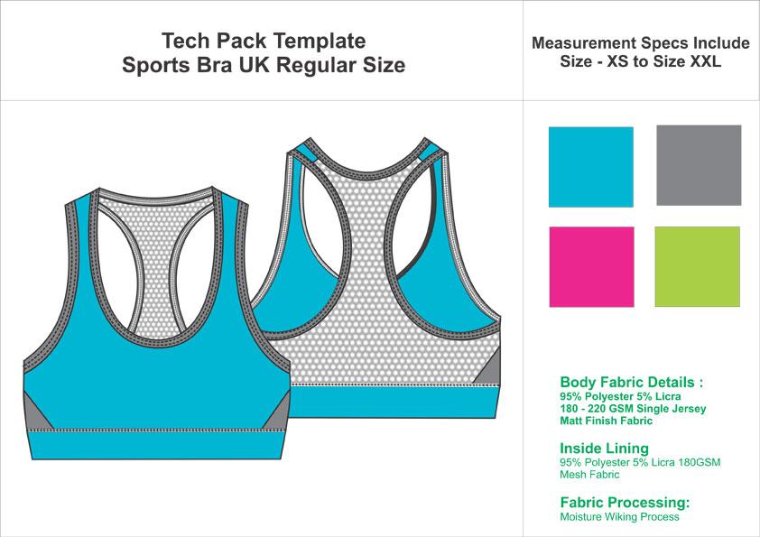 Tech Pack Template Racer Back Sports Bra UK Regular