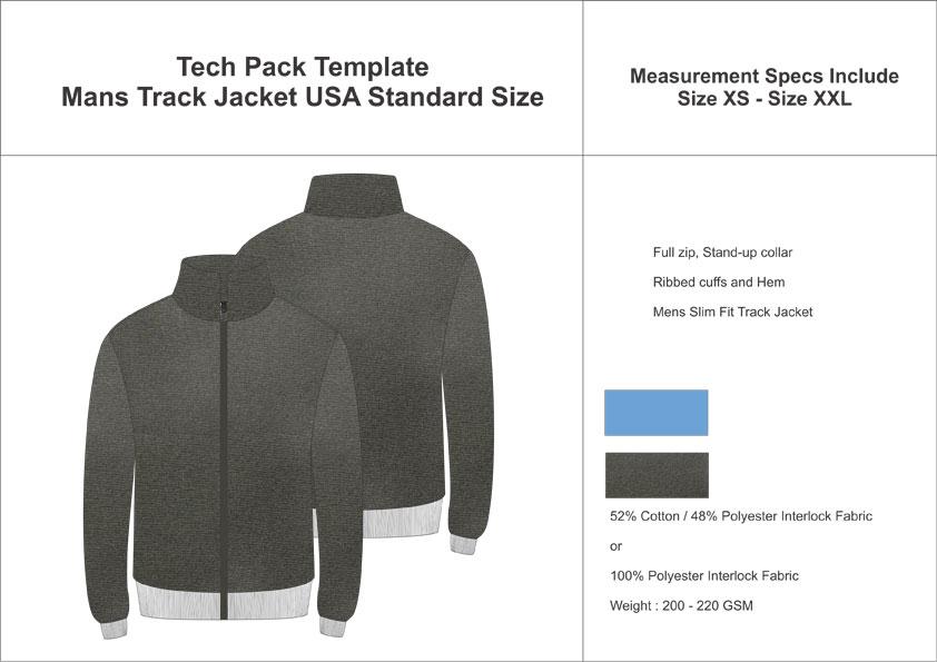 Tech Pack Template Mens Track Jacket