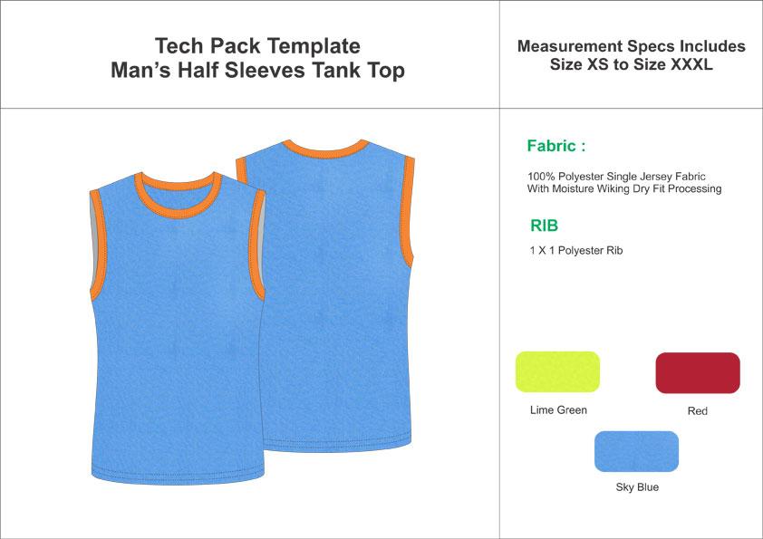 Tech Pack Template Mens Workout Vest